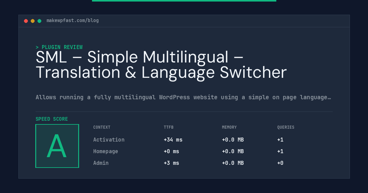 SML – Simple Multilingual – Translation & Language Switcher - MakeWPFast