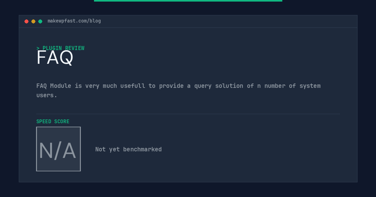 FAQ - MakeWPFast