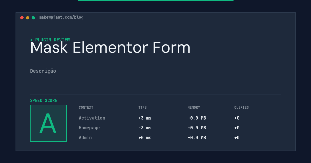 Mask Elementor Form - MakeWPFast