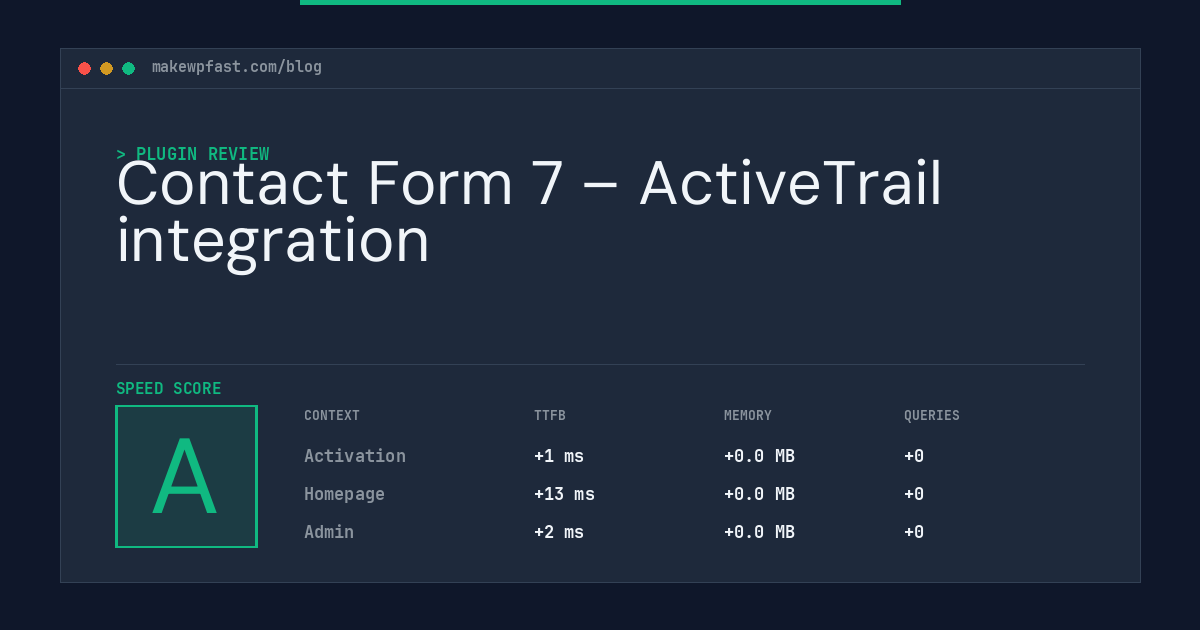 Contact Form 7 – ActiveTrail integration - MakeWPFast