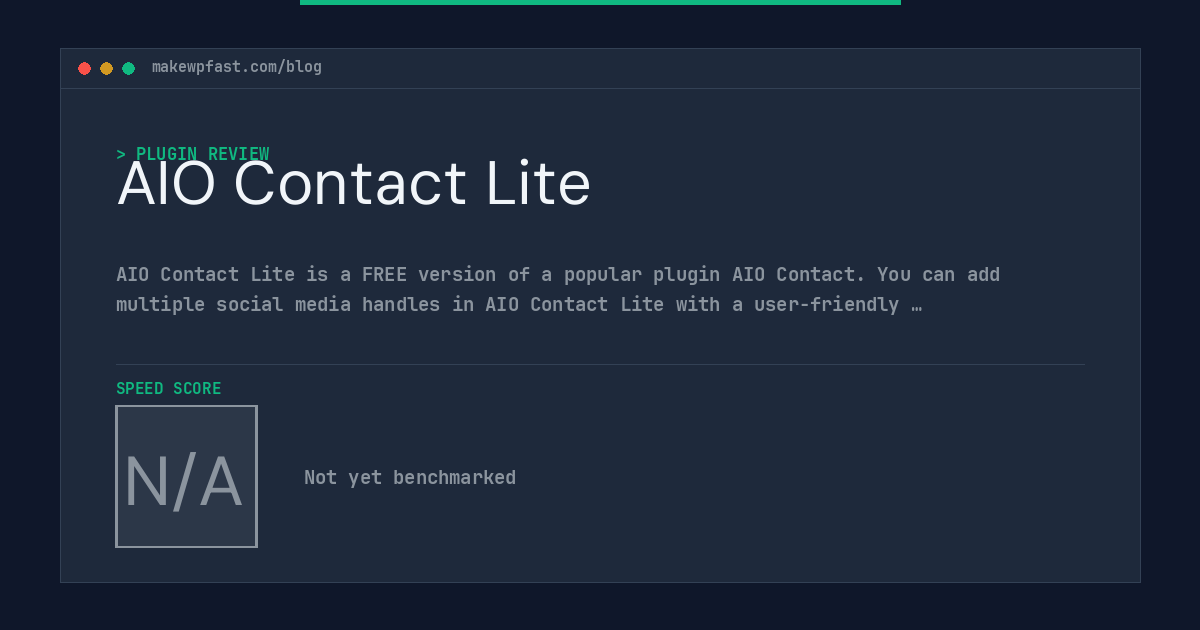 AIO Contact Lite - MakeWPFast