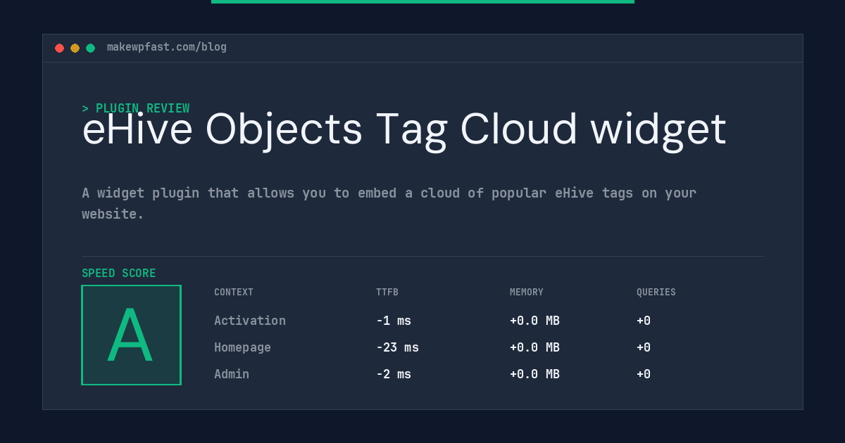 eHive Objects Tag Cloud widget - MakeWPFast
