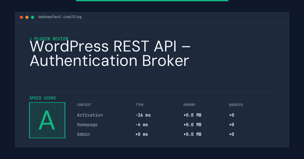 WordPress REST API – Authentication Broker - MakeWPFast