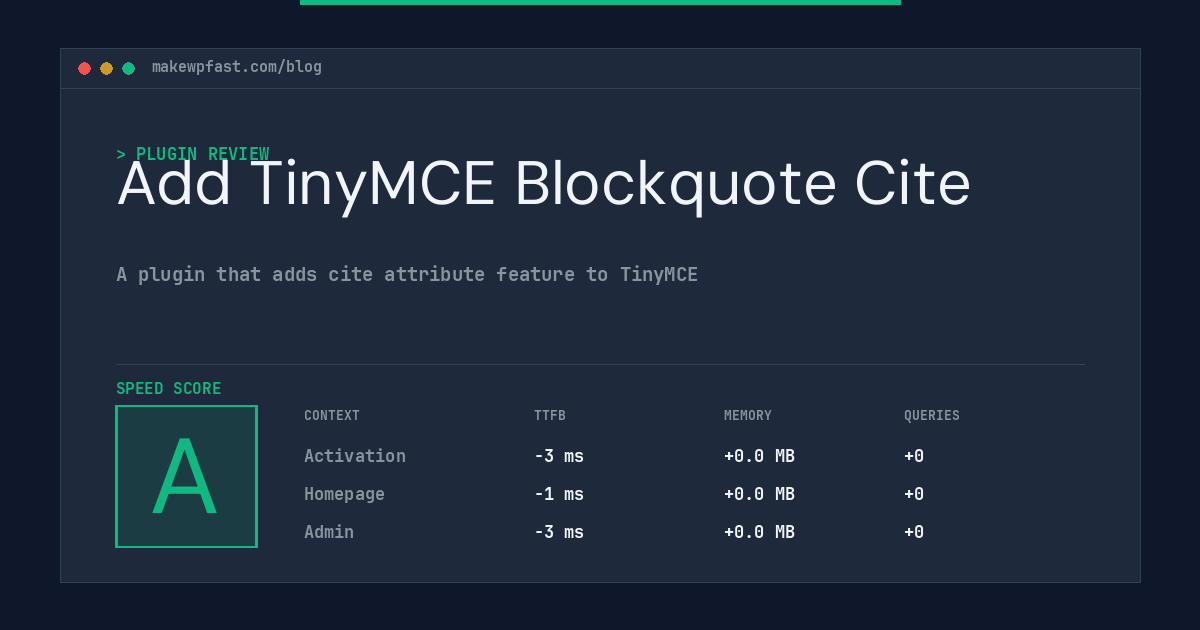 Add TinyMCE Blockquote Cite - MakeWPFast