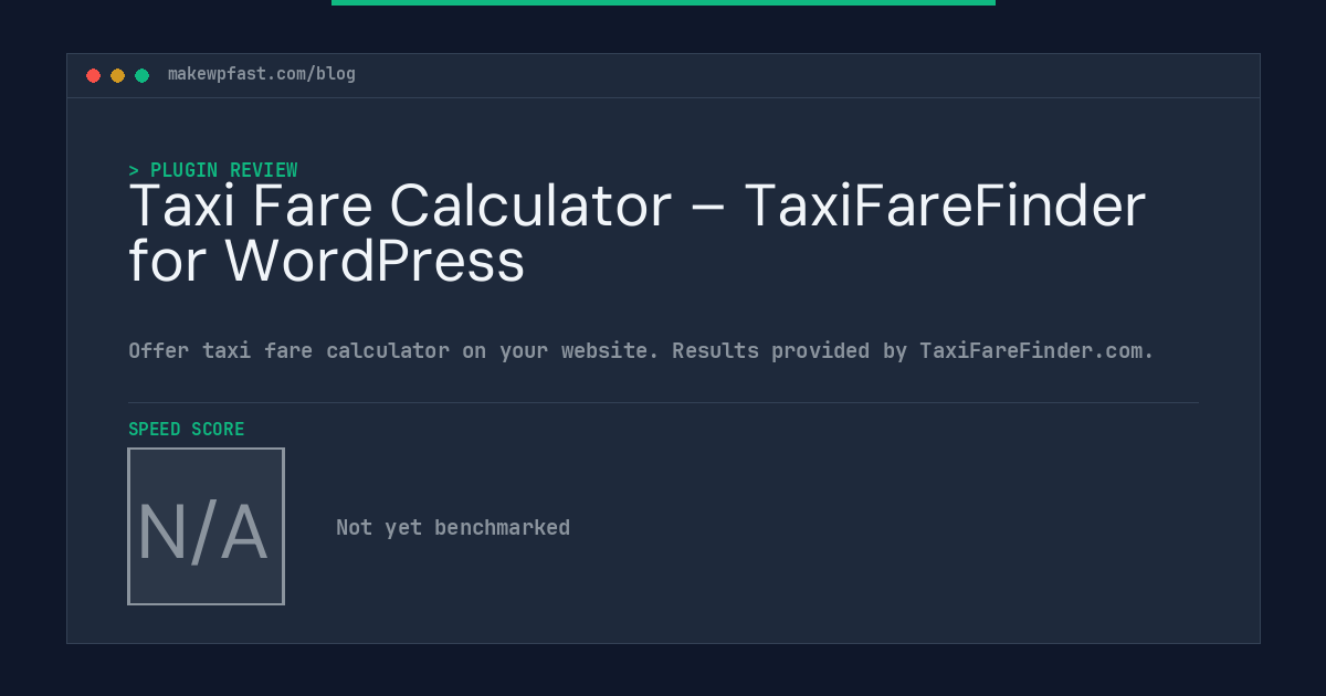 Taxi Fare Calculator – TaxiFareFinder for WordPress - MakeWPFast