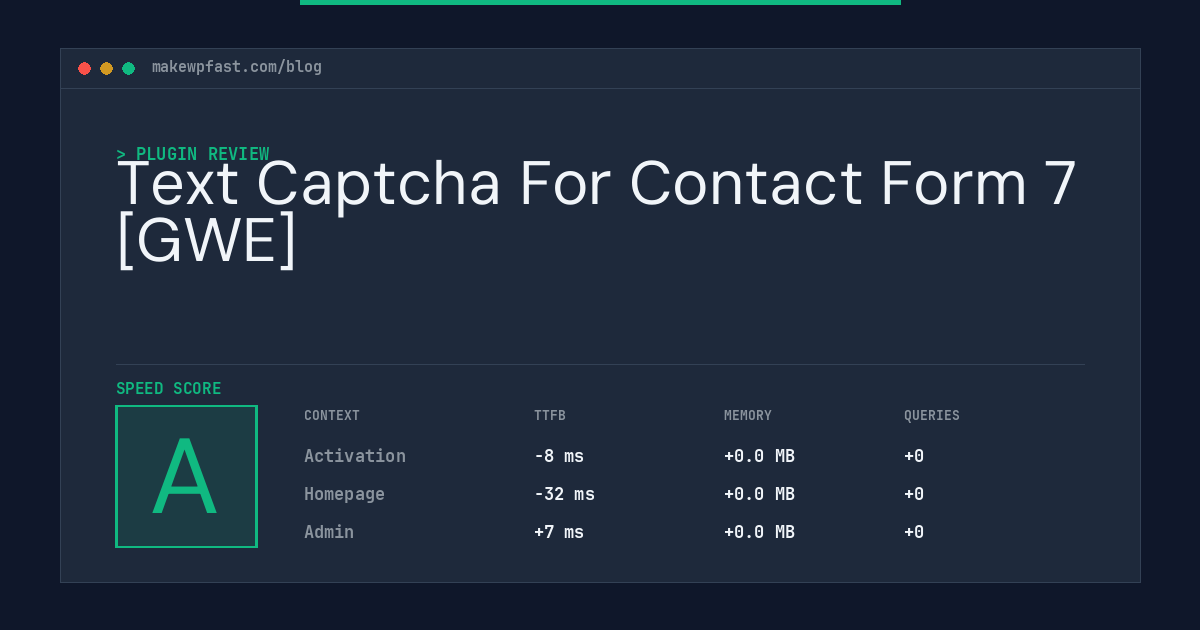 Text Captcha For Contact Form 7 [GWE] - MakeWPFast