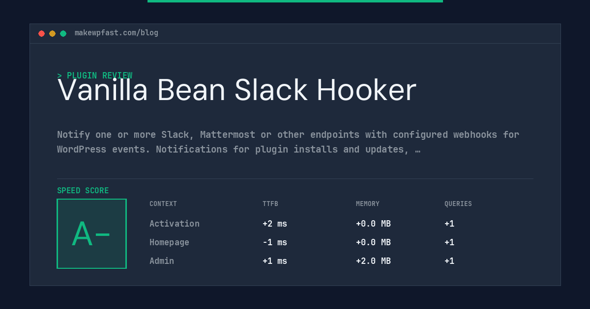Vanilla Bean Slack Hooker - MakeWPFast