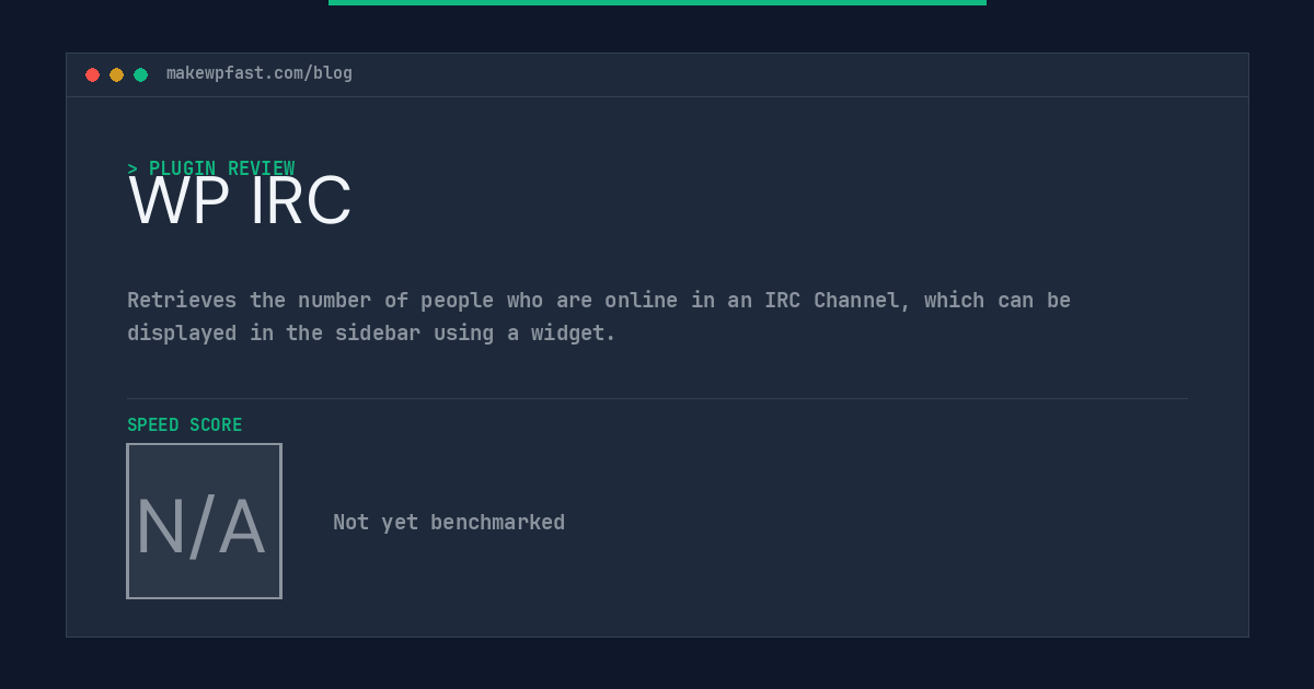 WP IRC - MakeWPFast