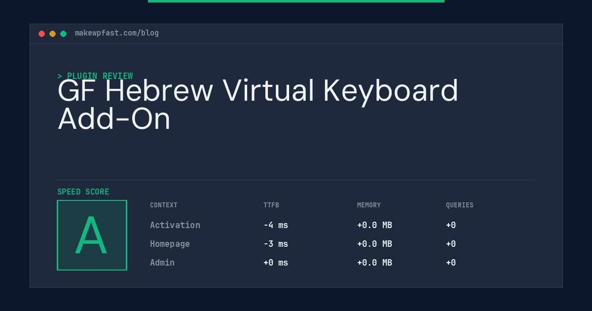 GF Hebrew Virtual Keyboard Add-On - MakeWPFast