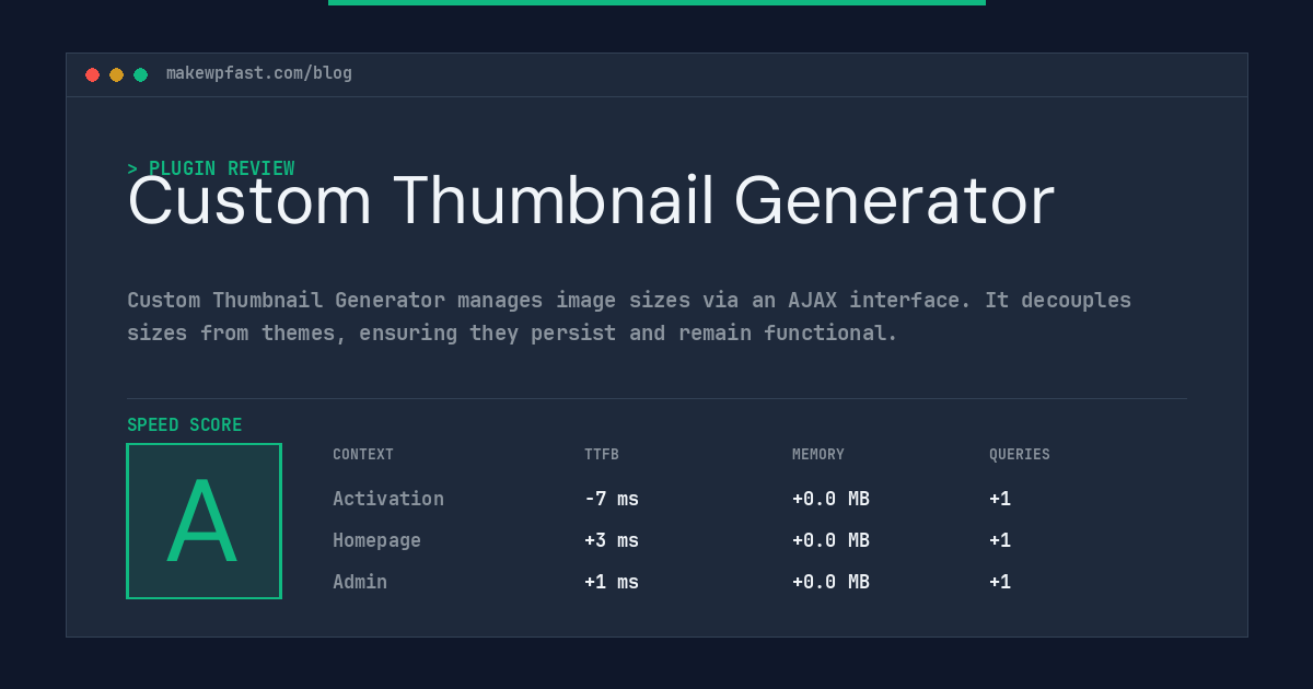 Custom Thumbnail Generator - MakeWPFast