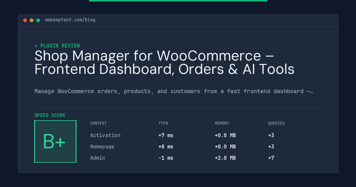 Shop Manager for WooCommerce – Frontend Dashboard, Orders & AI Tools - MakeWPFast