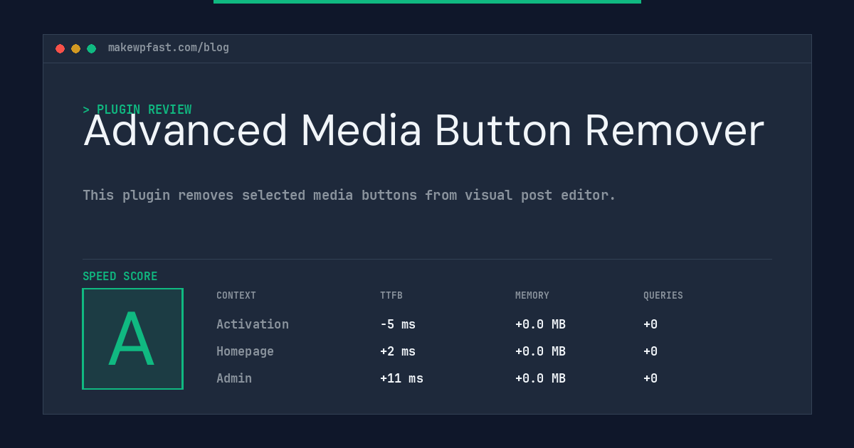 Advanced Media Button Remover - MakeWPFast