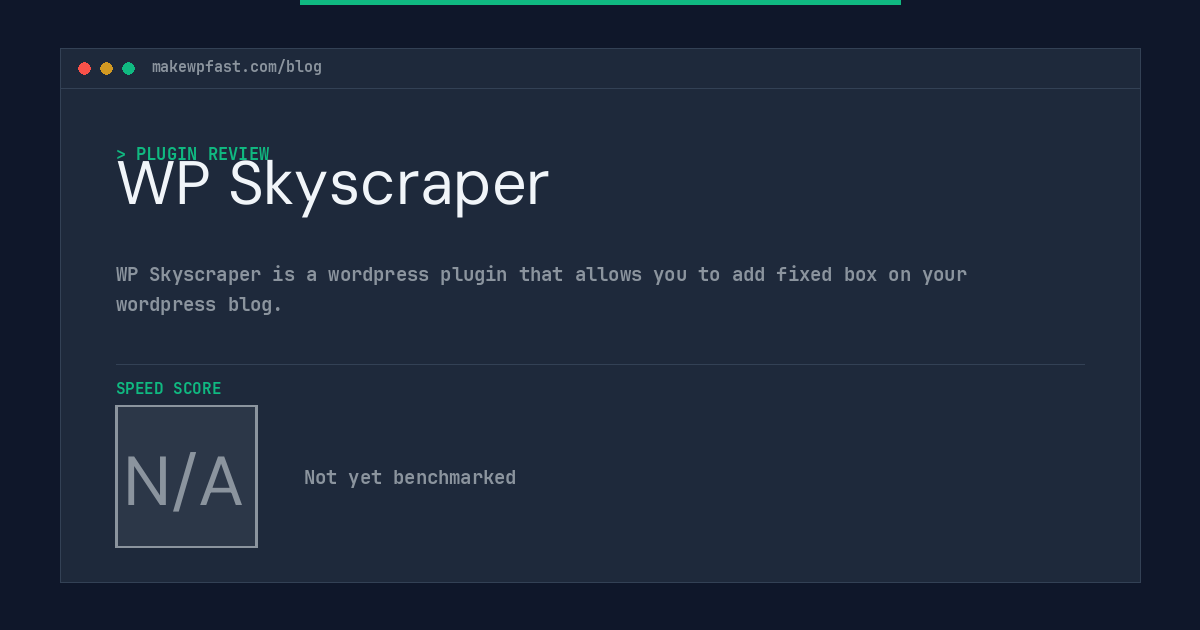 WP Skyscraper - MakeWPFast