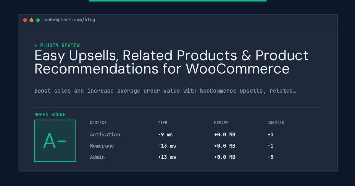 Easy Upsells, Related Products & Product Recommendations for WooCommerce - MakeWPFast