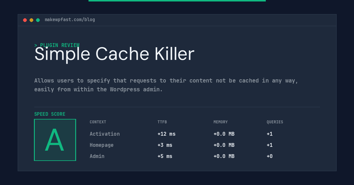 Simple Cache Killer - MakeWPFast