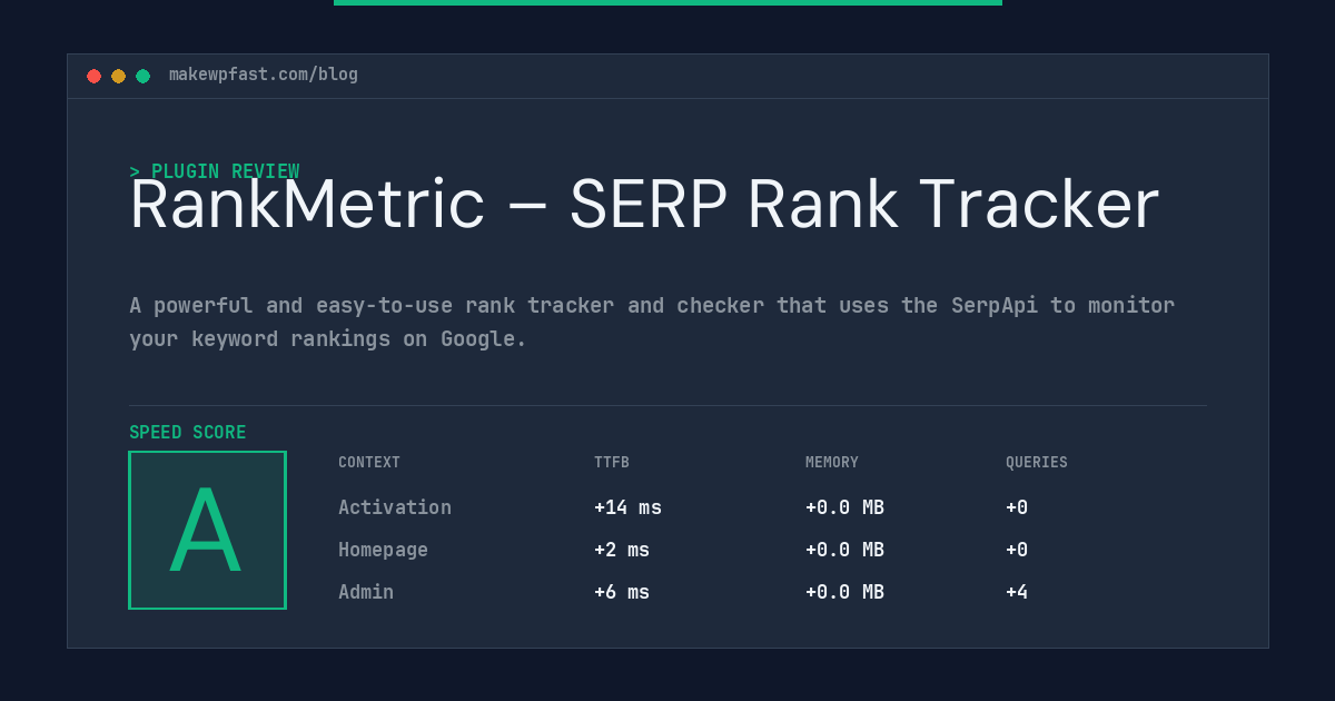 RankMetric – SERP Rank Tracker - MakeWPFast