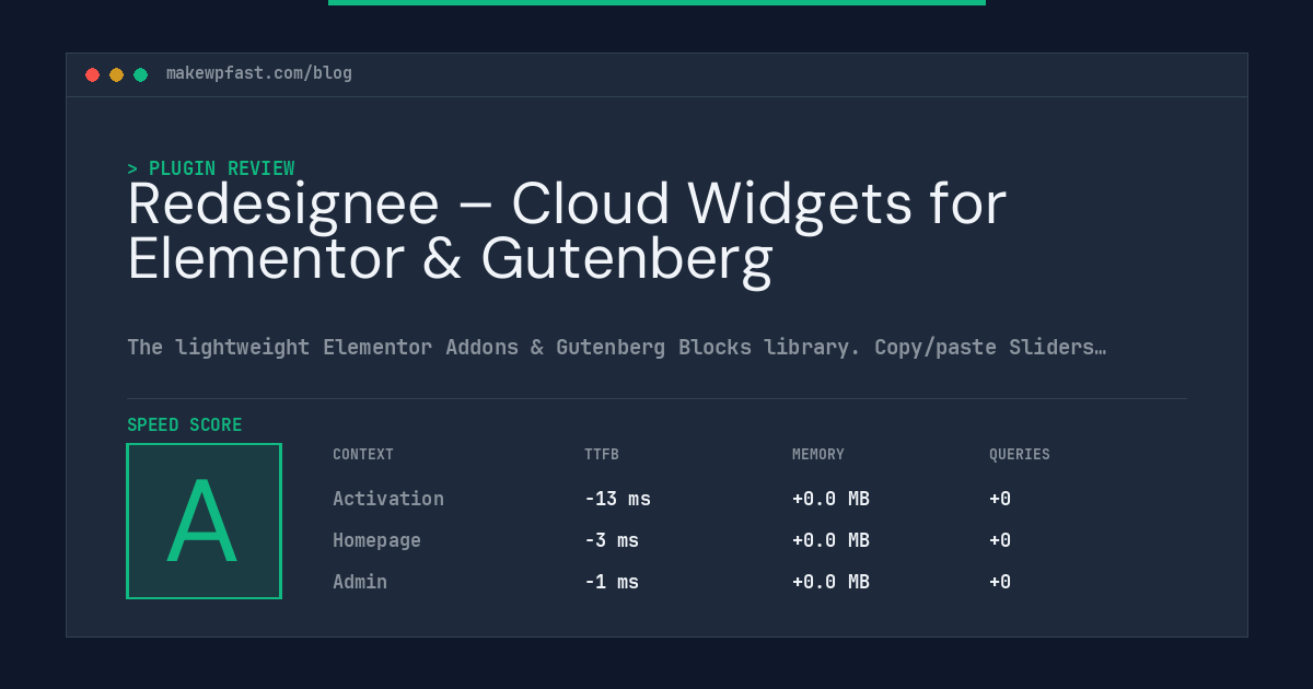 Redesignee – Cloud Widgets for Elementor & Gutenberg - MakeWPFast