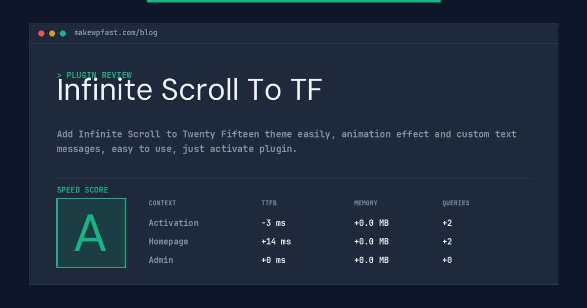 Infinite Scroll To TF - MakeWPFast