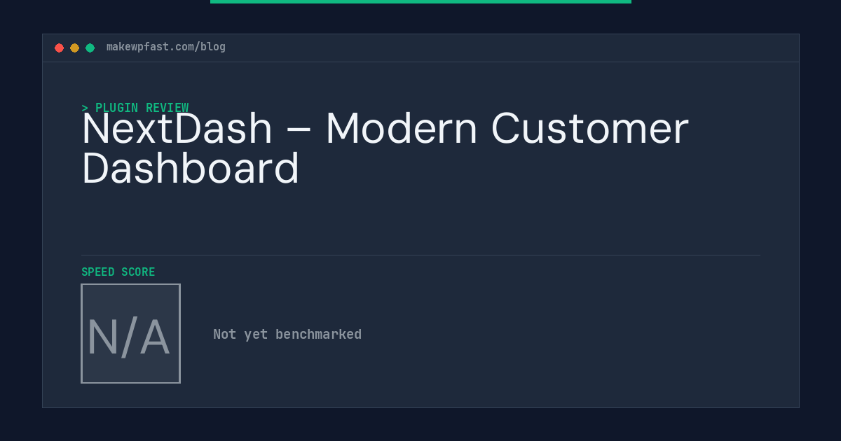 NextDash – Modern Customer Dashboard - MakeWPFast
