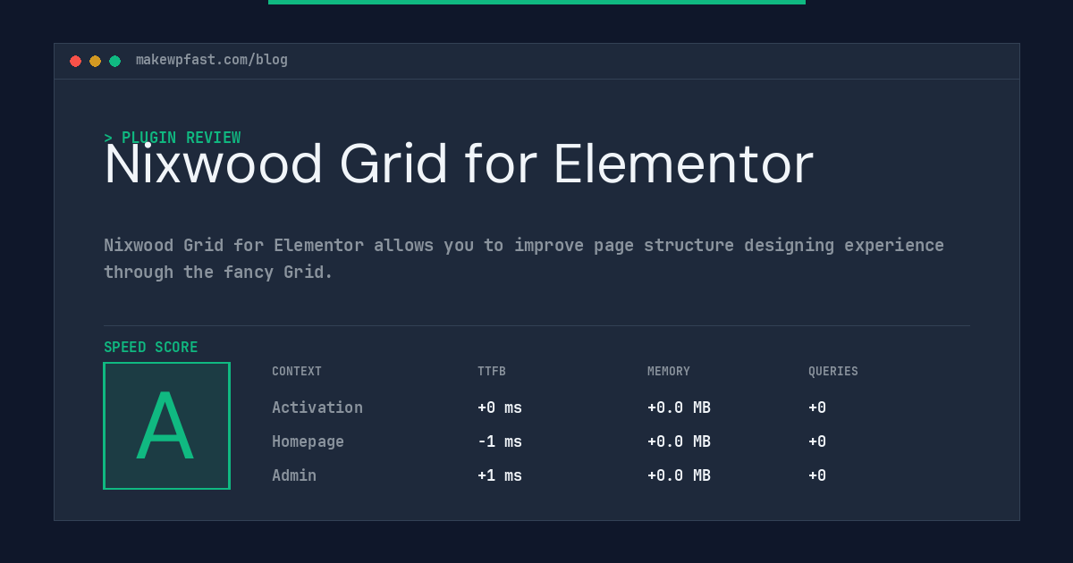 Nixwood Grid for Elementor - MakeWPFast