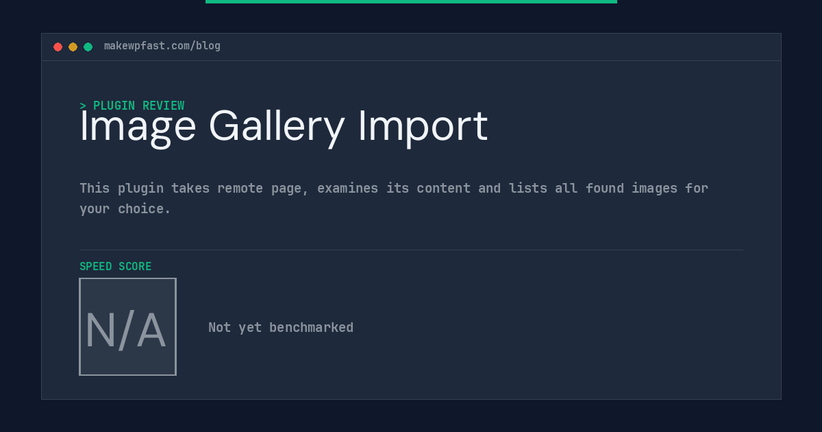 Image Gallery Import - MakeWPFast