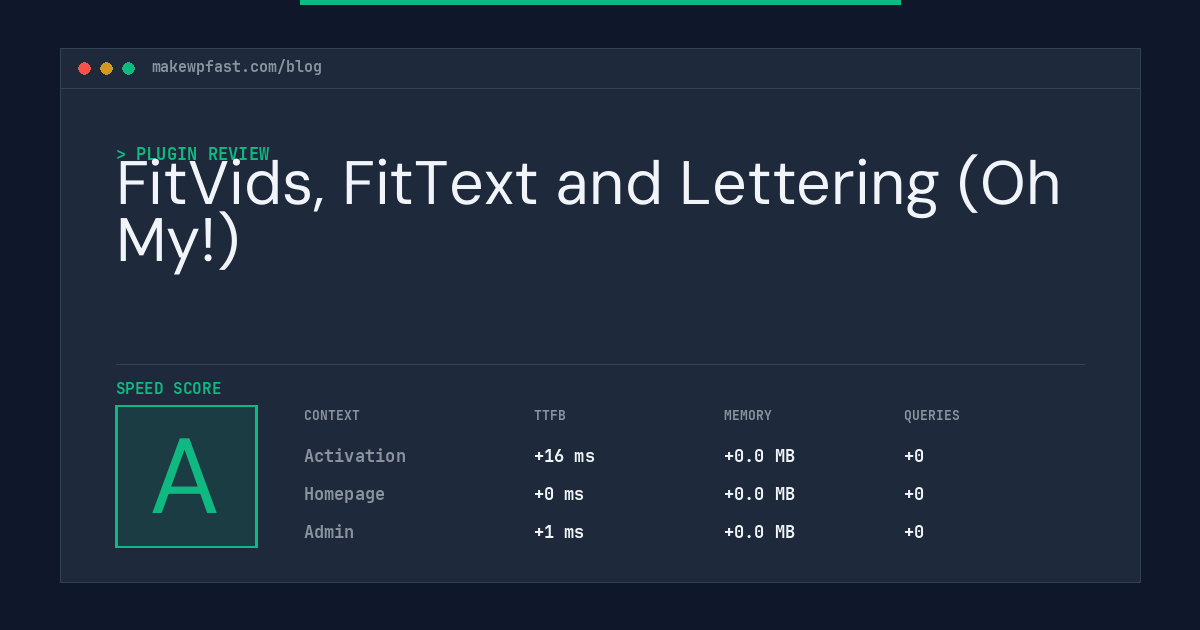 FitVids, FitText and Lettering (Oh My!) - MakeWPFast