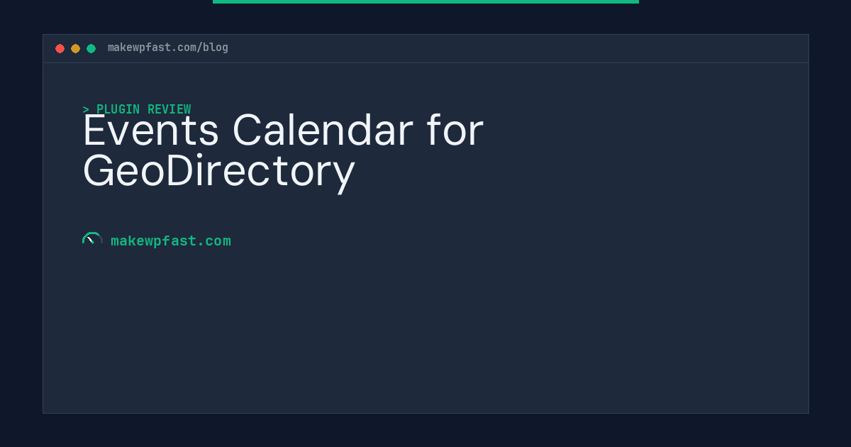 Events Calendar for GeoDirectory - MakeWPFast