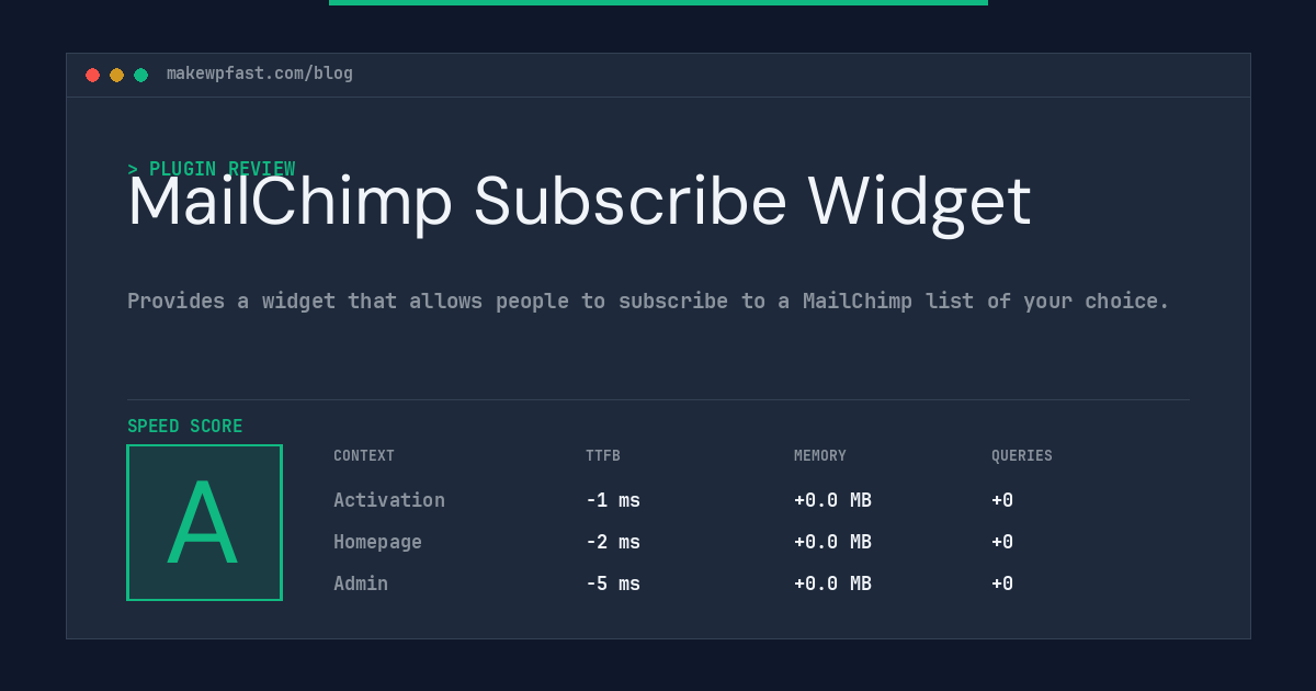MailChimp Subscribe Widget - MakeWPFast