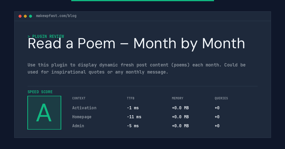 Read a Poem – Month by Month - MakeWPFast