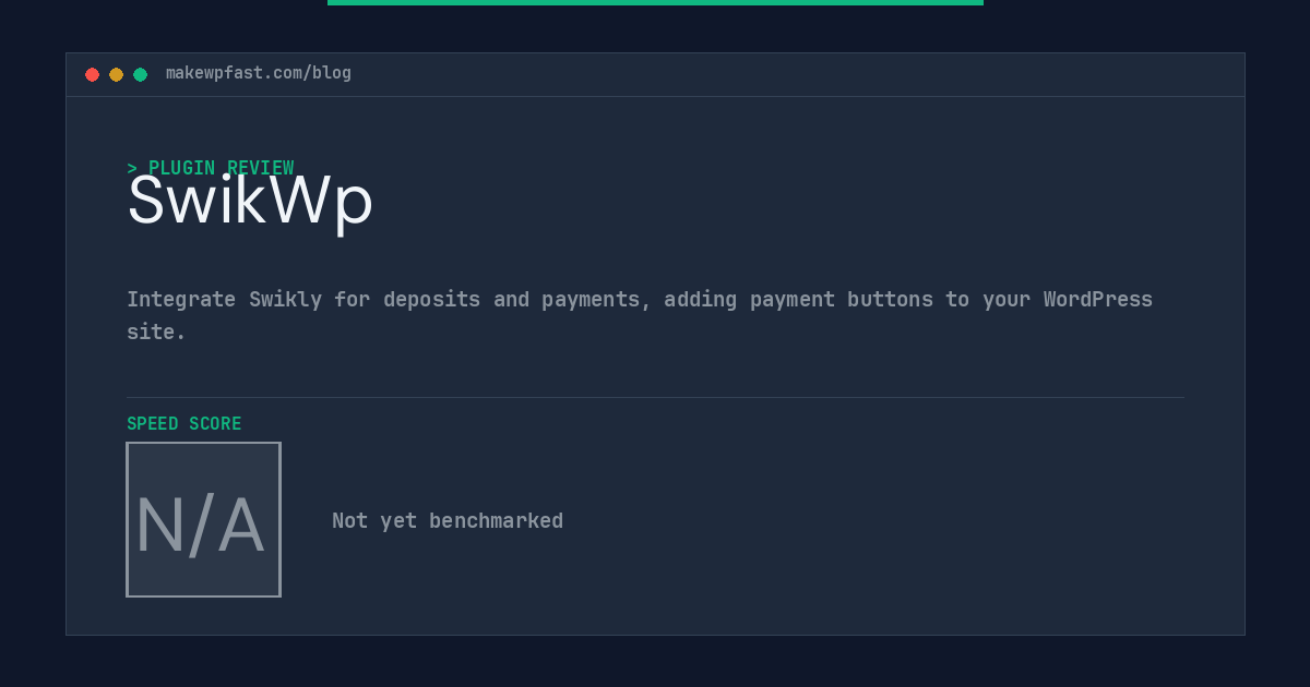 SwikWp - MakeWPFast
