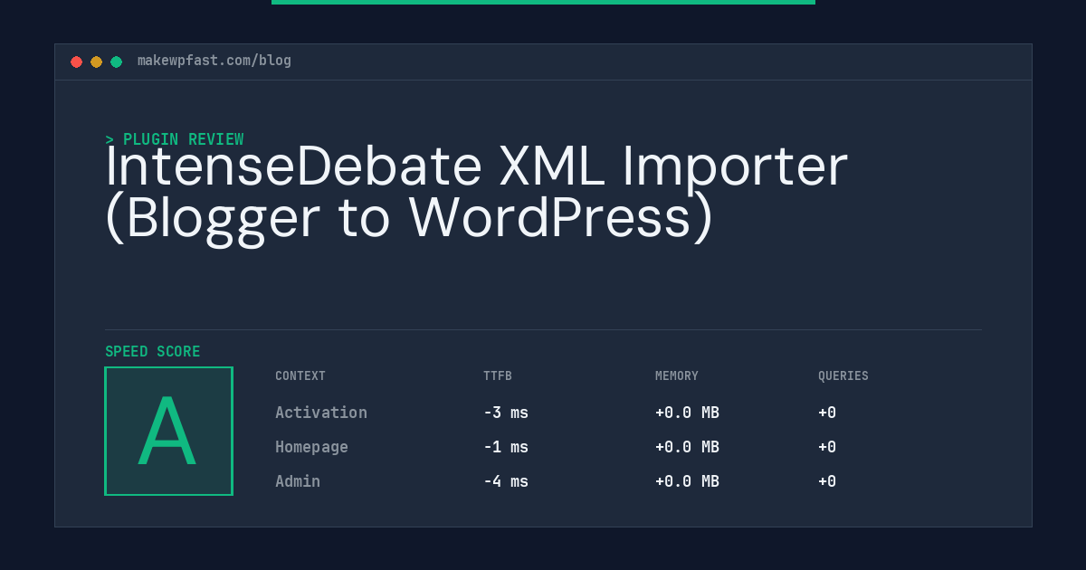 IntenseDebate XML Importer (Blogger to WordPress) - MakeWPFast