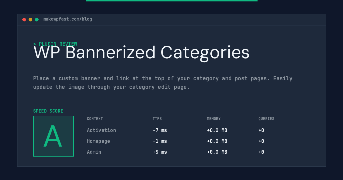 WP Bannerized Categories - MakeWPFast