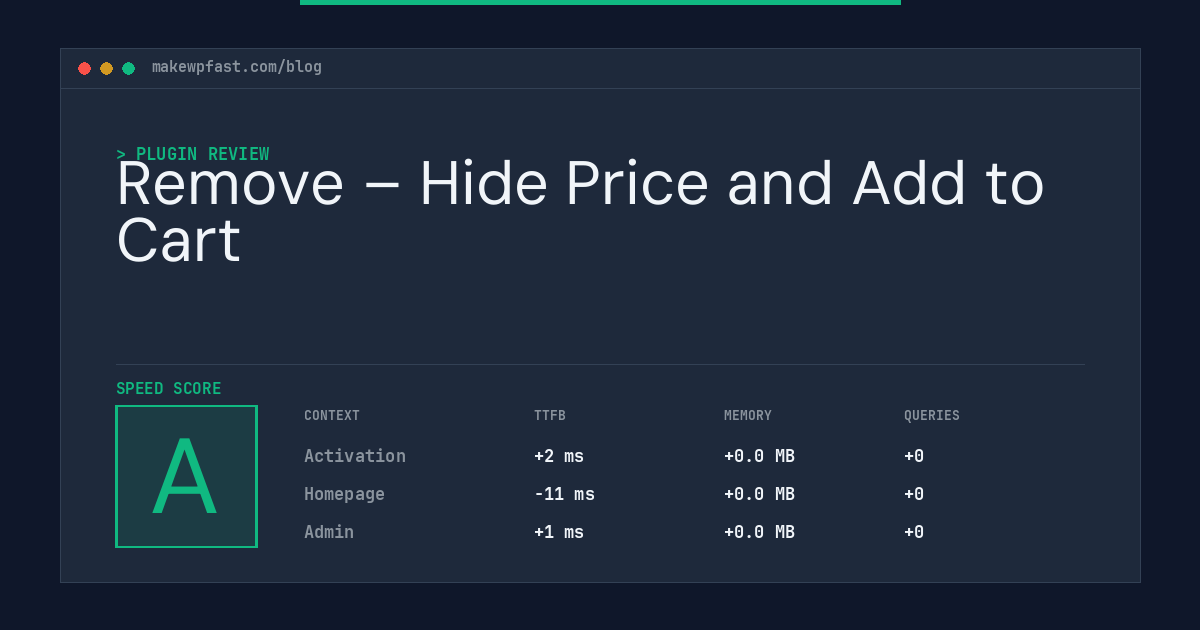 Remove – Hide Price and Add to Cart - MakeWPFast