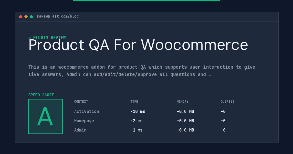 Product QA For Woocommerce - MakeWPFast
