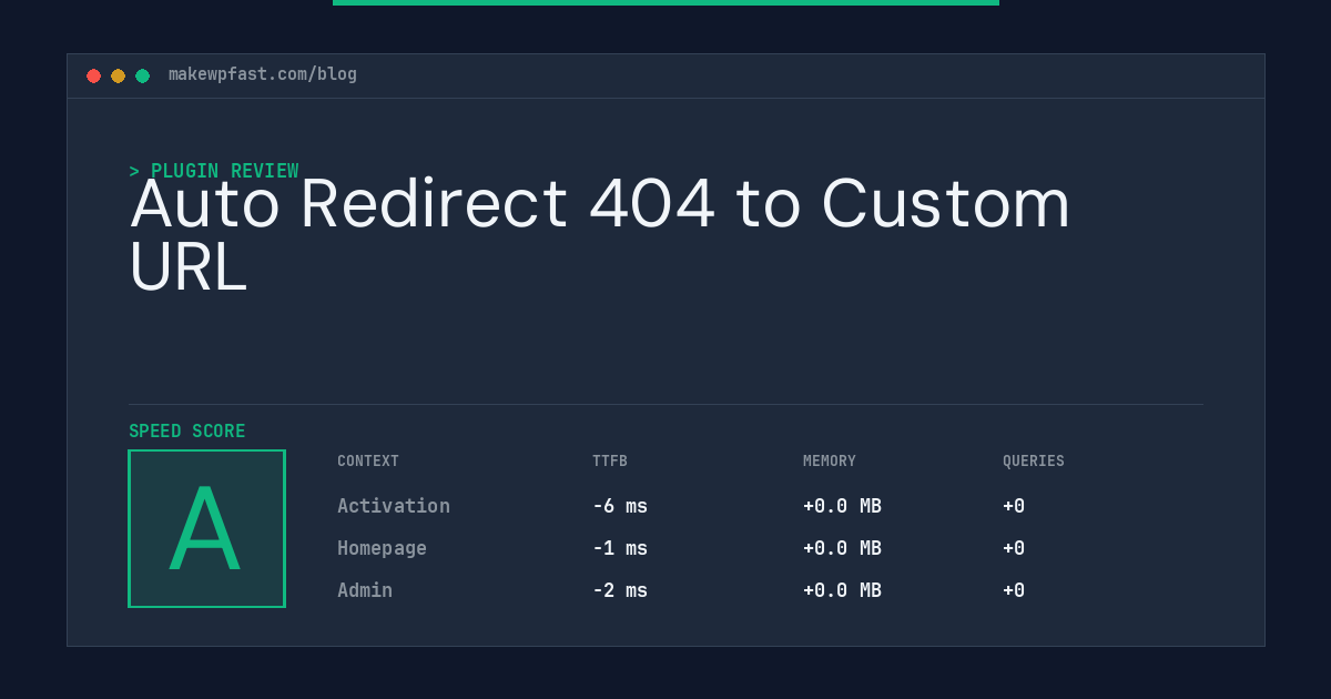 Auto Redirect 404 to Custom URL - MakeWPFast
