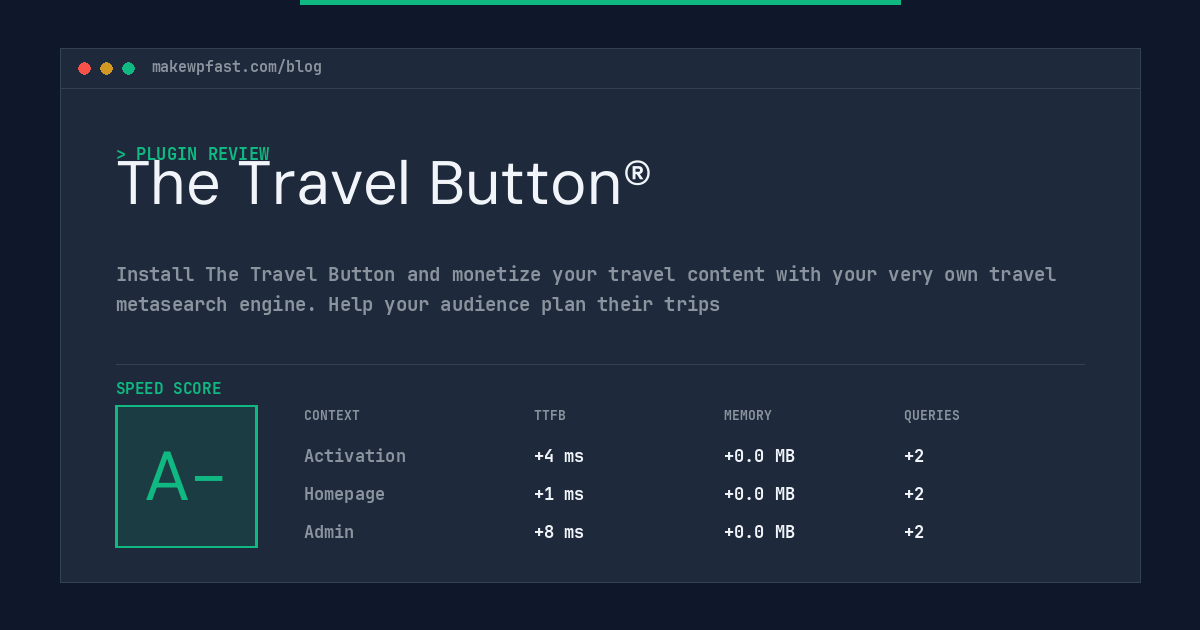The Travel Button® - MakeWPFast