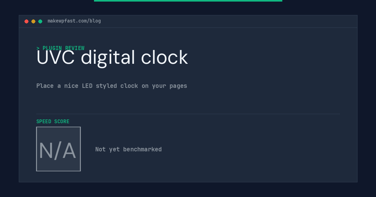 UVC digital clock - MakeWPFast