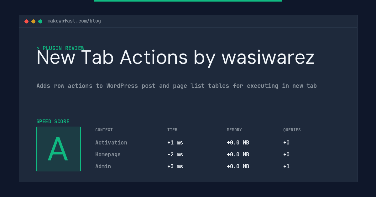 New Tab Actions by wasiwarez - MakeWPFast