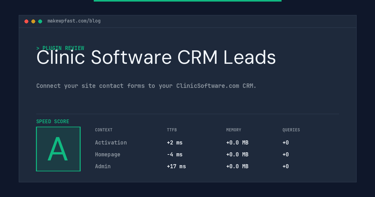 Clinic Software CRM Leads - MakeWPFast