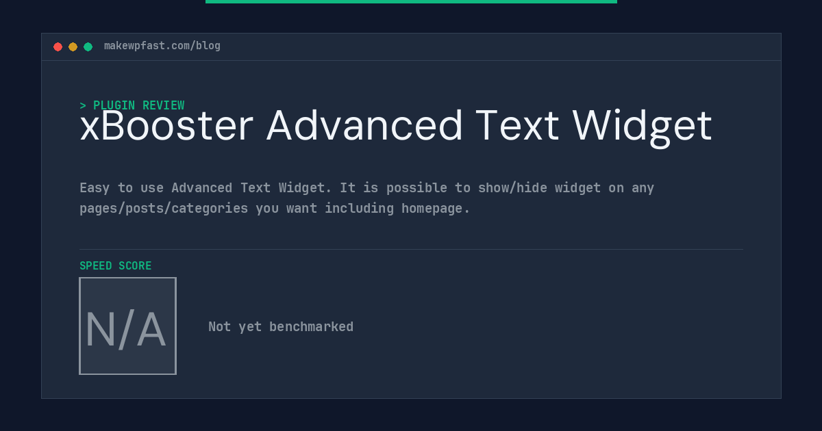 xBooster Advanced Text Widget - MakeWPFast