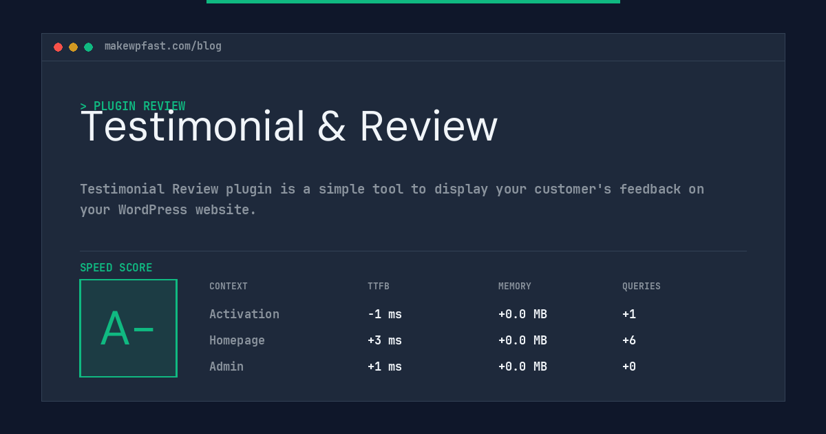 Testimonial & Review - MakeWPFast