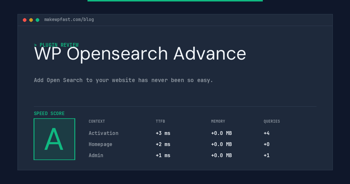 WP Opensearch Advance - MakeWPFast