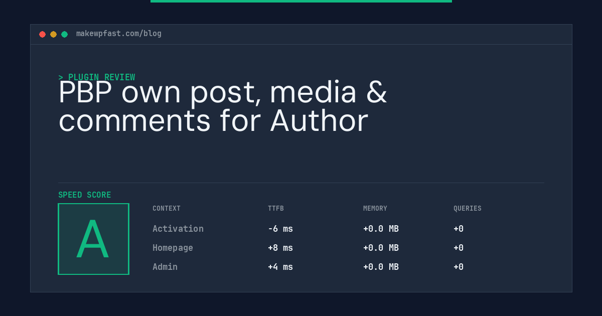 PBP own post, media & comments for Author - MakeWPFast