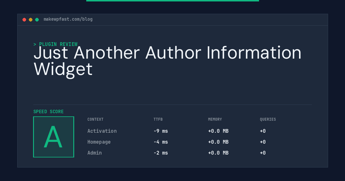 Just Another Author Information Widget - MakeWPFast