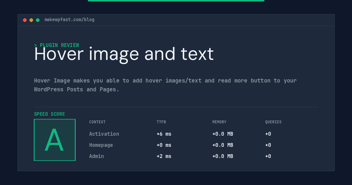 Hover image and text - MakeWPFast
