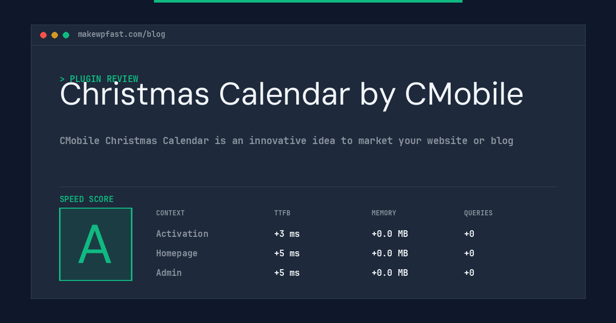 Christmas Calendar by CMobile - MakeWPFast