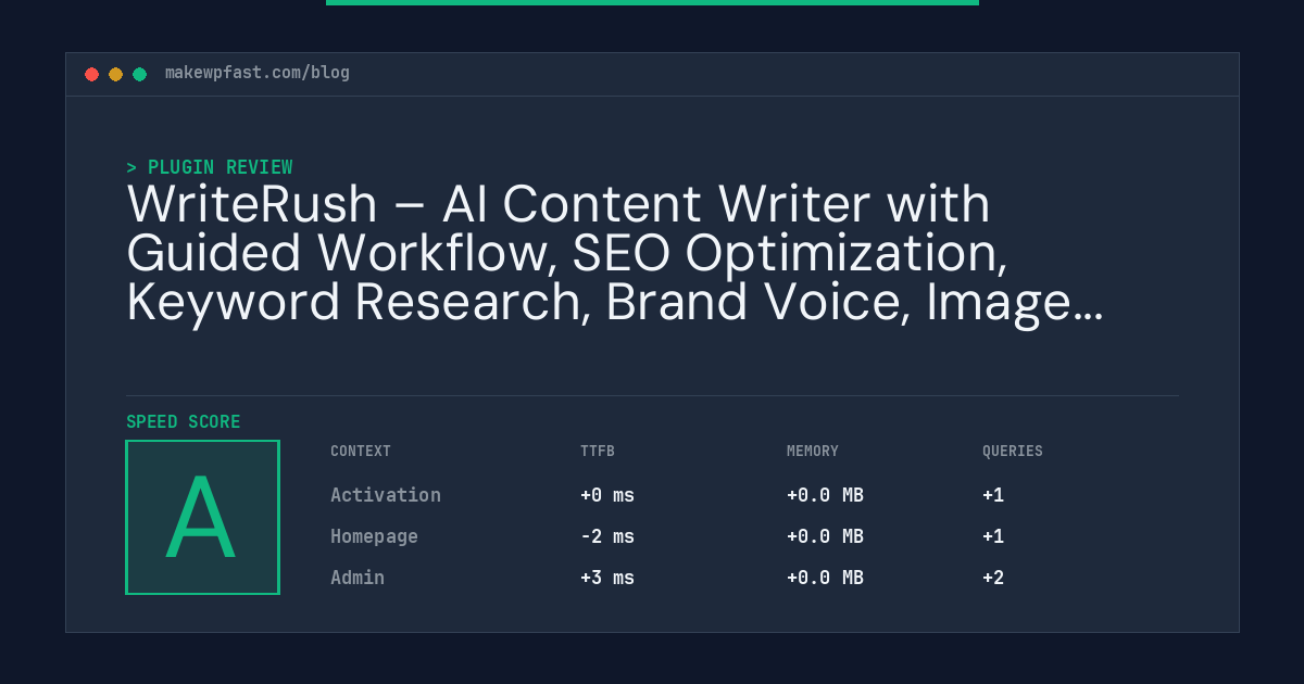WriteRush – AI Content Writer with Guided Workflow, SEO Optimization, Keyword Research, Brand Voice, Image Generation & Social Media Automation - MakeWPFast