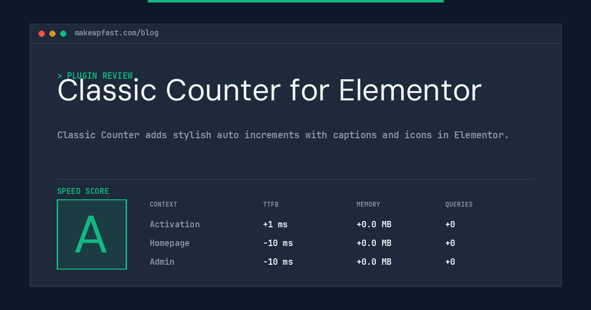 Classic Counter for Elementor - MakeWPFast