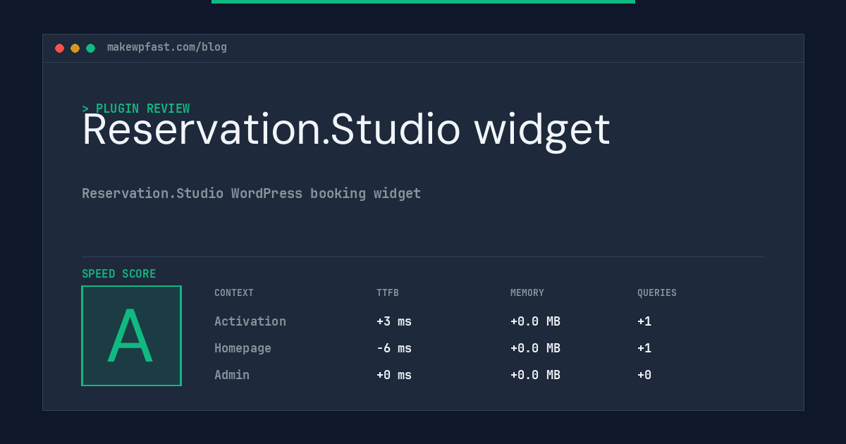 Reservation.Studio widget - MakeWPFast