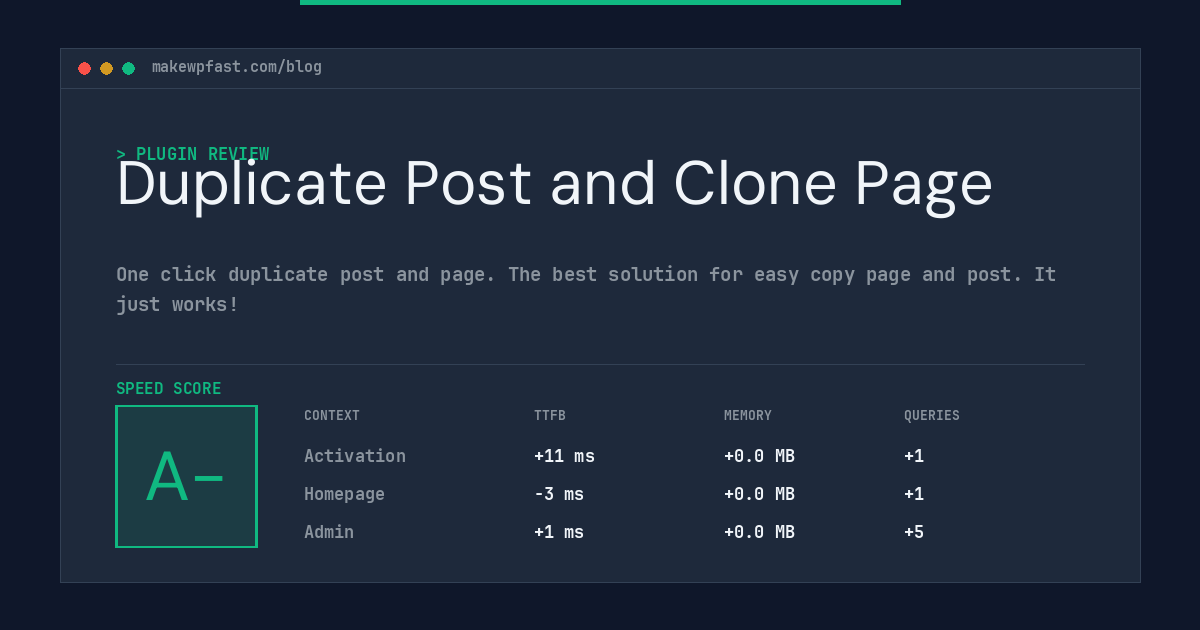 Duplicate Post and Clone Page - MakeWPFast